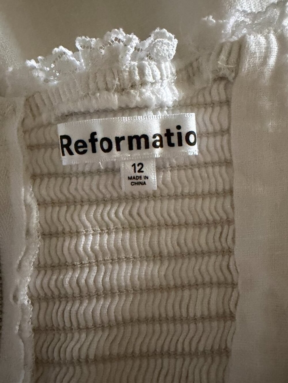 Reformation Kieryn Linen floral embroidery white midi dress Sz 12 - Picture 14 of 15